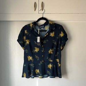 Collectif Vintage Mary Grace Buttercup Peplum Blouse